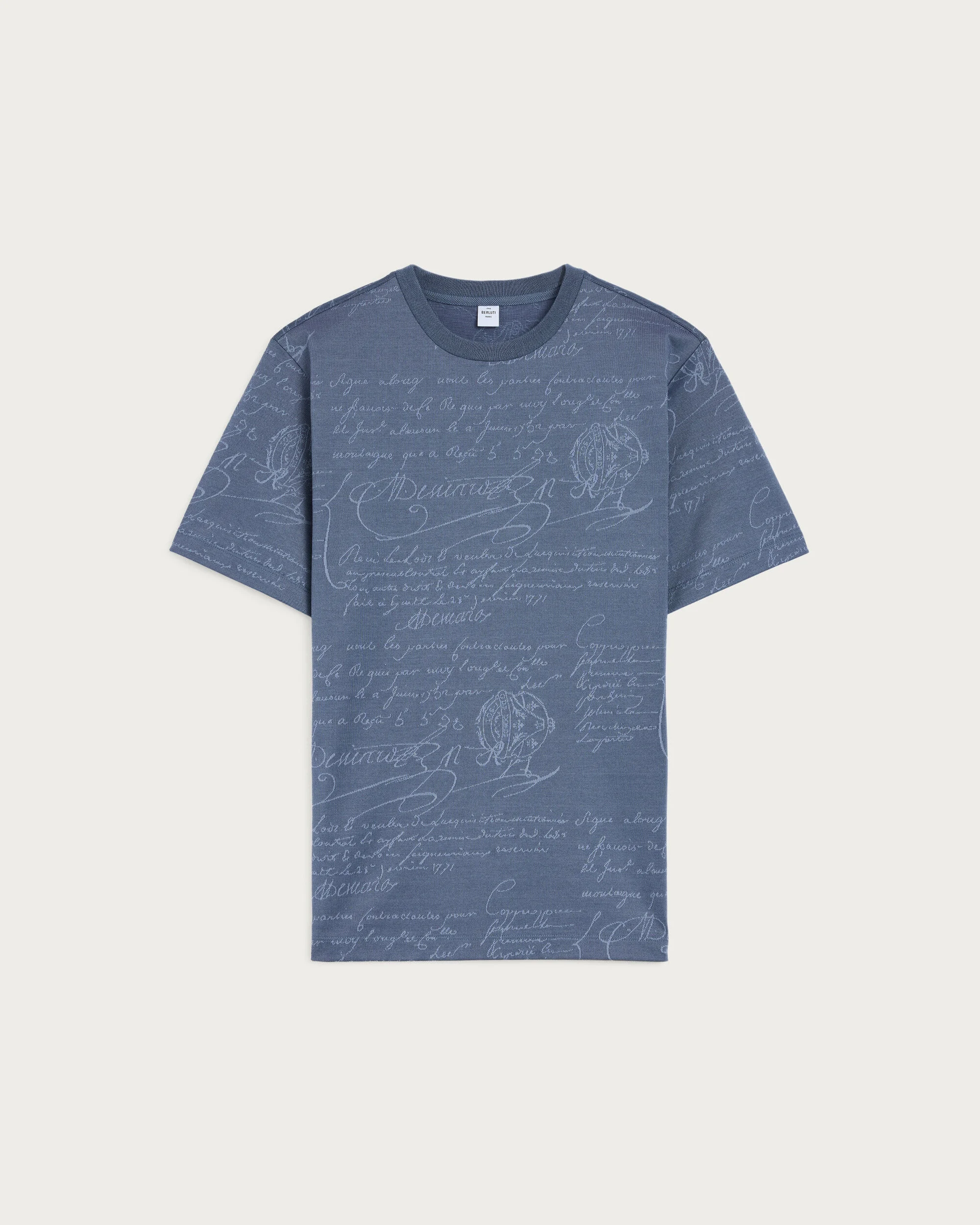 Scritto Piqu&eacute; T-shirt, Nile Blue, hi-res