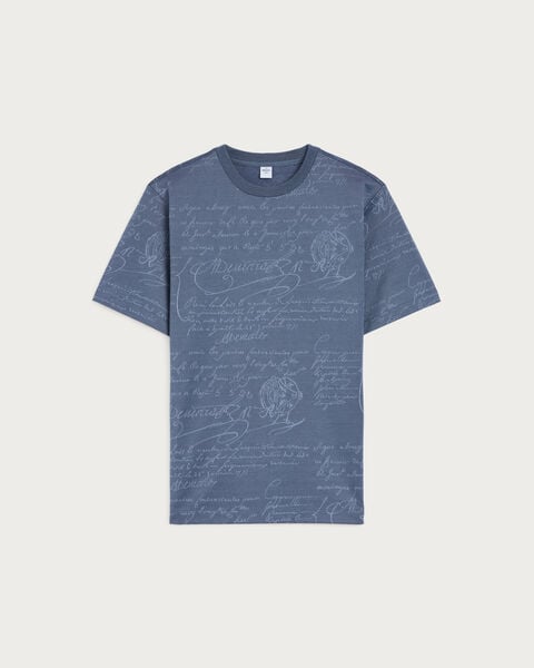 Scritto Piqu&eacute; T-shirt, Nile Blue, hi-res