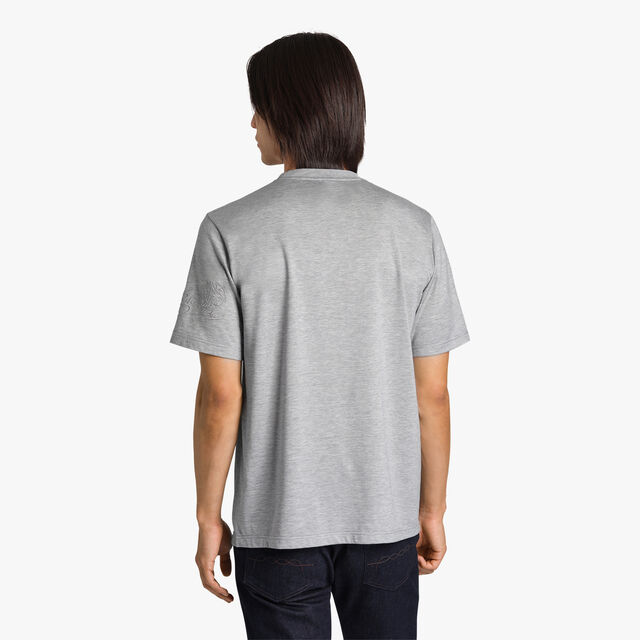 Silk and Cotton T-Shirt, SILVER GREY, hi-res 3