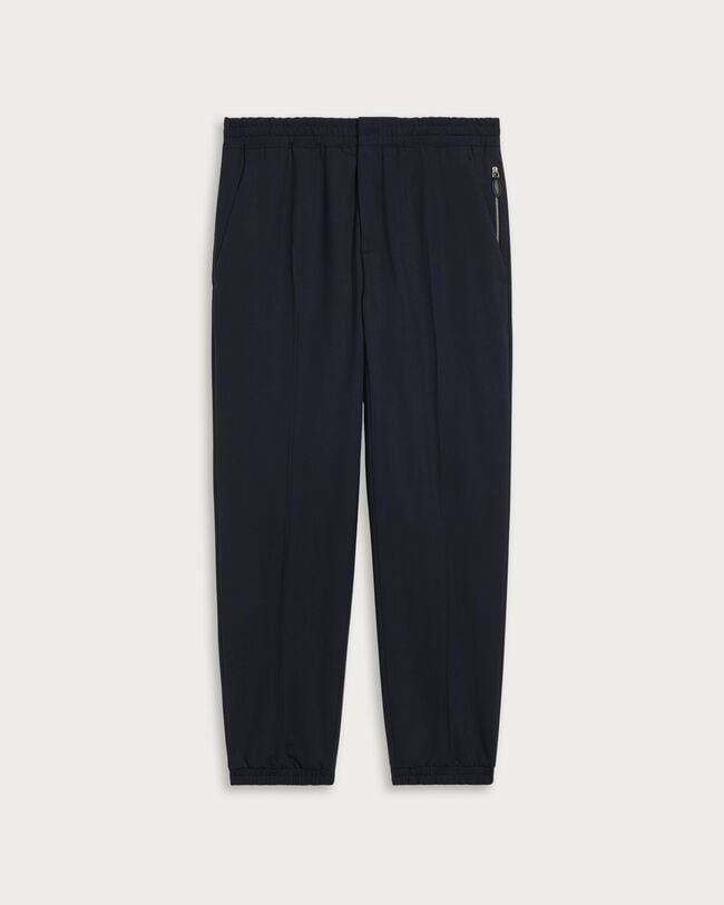 Fast Track Jogpants with Leather Zip-puller, Marine, hi-res