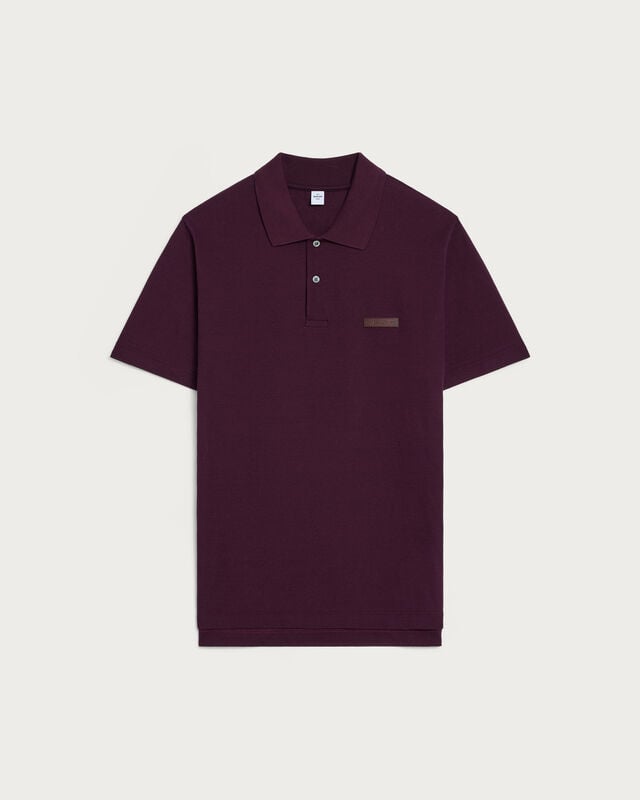 Polo avec D&eacute;tail en Cuir, Purple Grape, hi-res