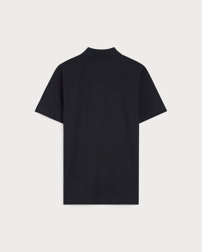 Leather Detail Polo, Marine, hi-res