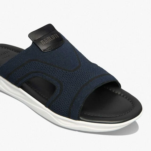 Shadow Knit And Leather Sandal, NAVY, hi-res 6