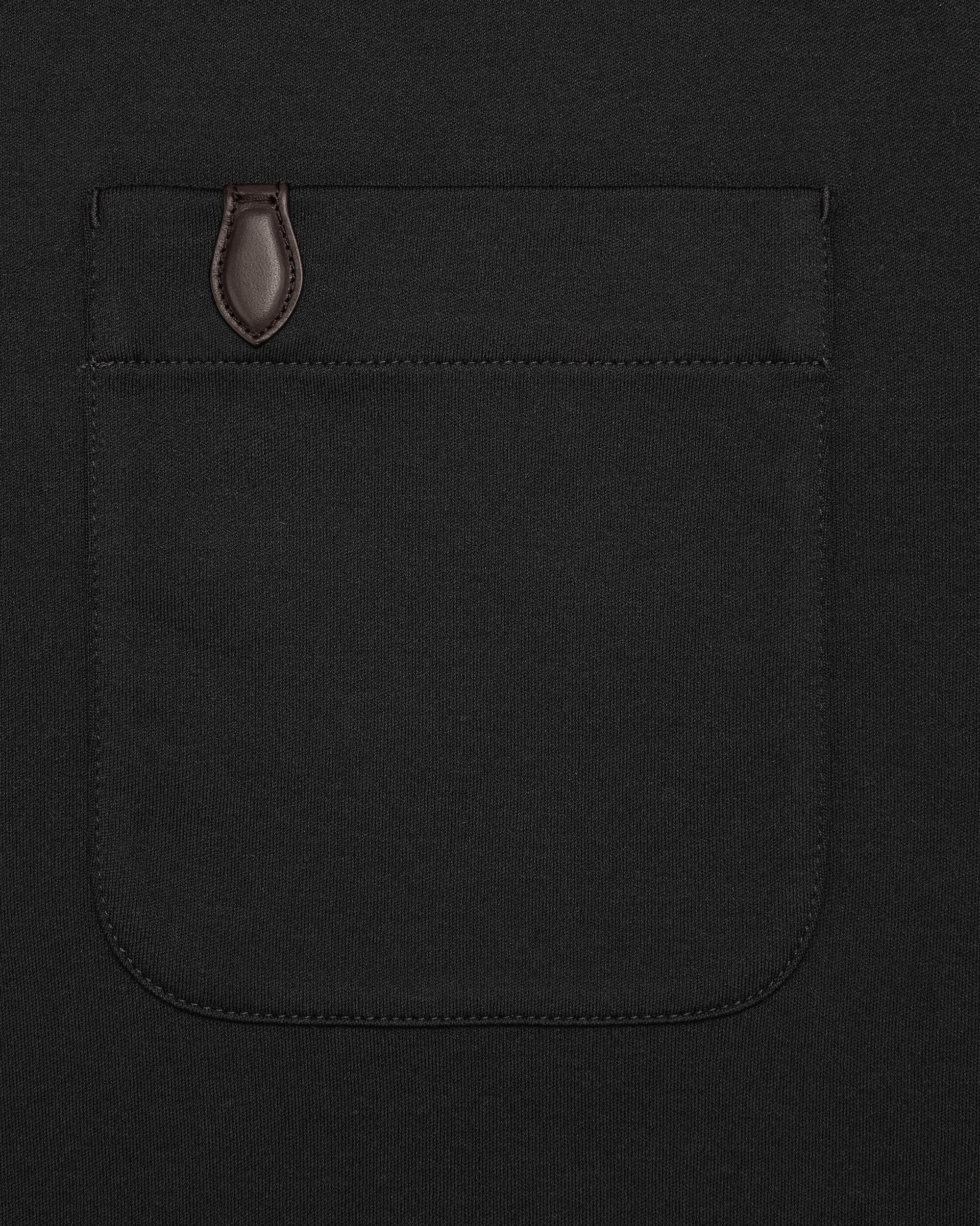 Pocket T-shirt with Leather Detail, Marine, hi-res