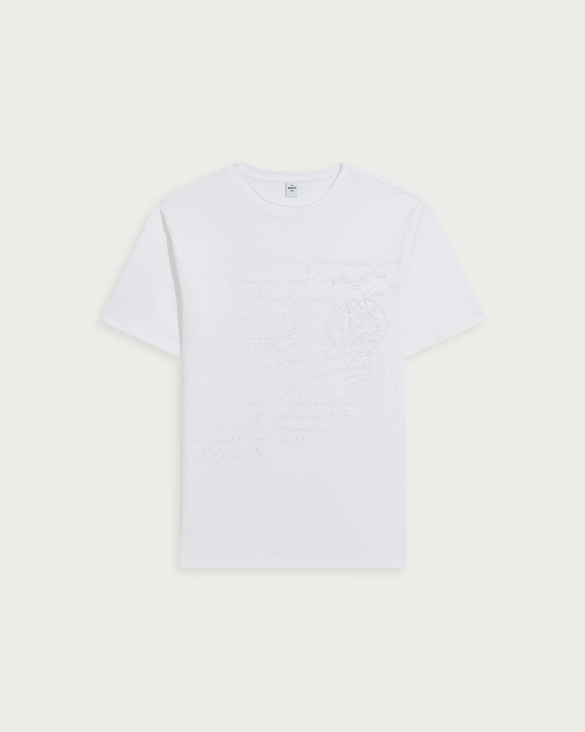 Scritto Embroidery T-shirt, Blanc Optique, hi-res