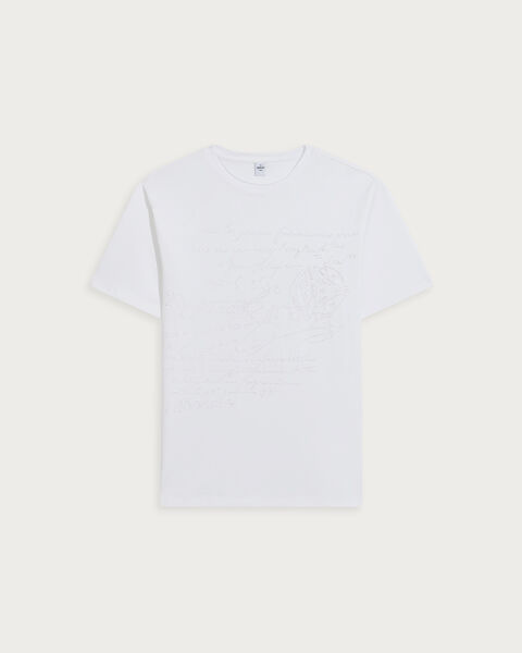 Scritto Embroidery T-shirt, Blanc Optique, hi-res
