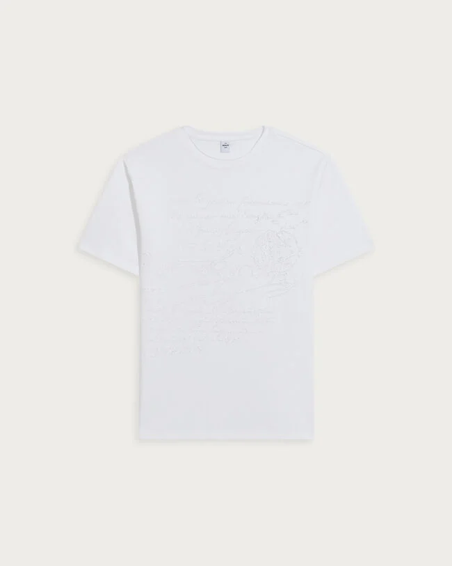 Scritto Embroidery T-shirt, Blanc Optique, hi-res