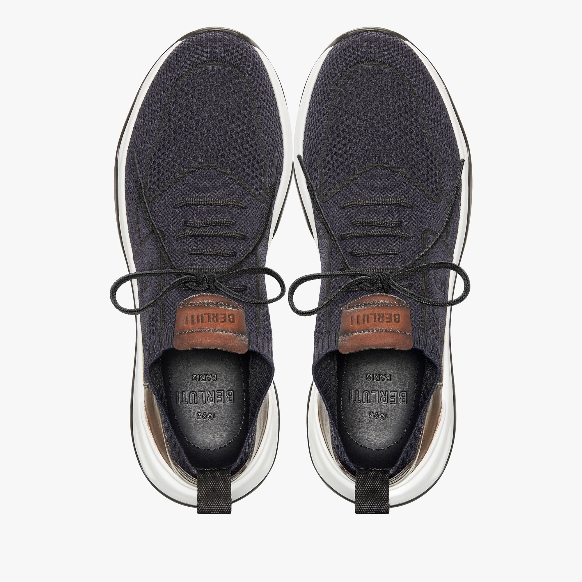 Shadow Knit And Leather Sneaker, NAVY, hi-res 3