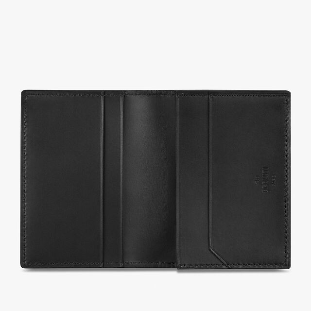 Imbuia Canvas And Leather Card Holder, BLACK + TDM INTENSO, hi-res