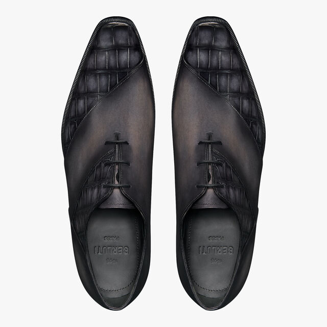 Patchwork Démesure Alligator Leather Oxford, NERO GRIGIO, hi-res 3