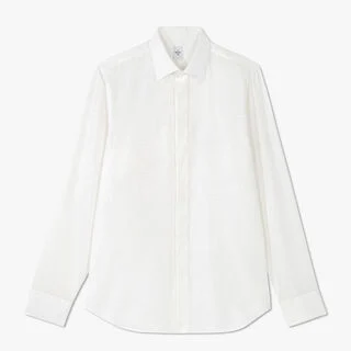 Cotton Silk Scritto Andy Shirt, BLANC OPTIQUE, hi-res