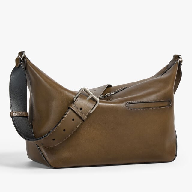 Toujours Soft Zipped Hobo In Leather, DARK KAKI, hi-res 5