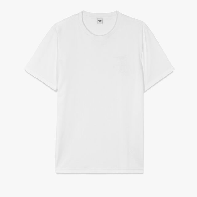 刺繍ロゴ付きTシャツ, BLANC OPTIQUE, hi-res 1
