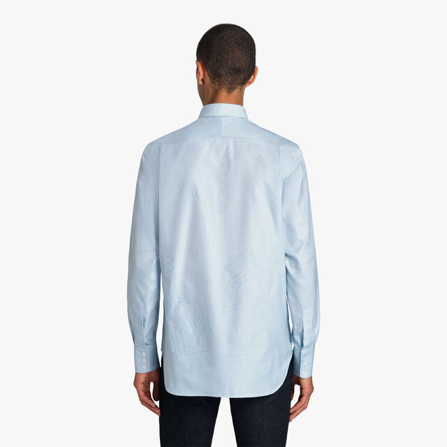 Cotton Scritto Alessandro Buttondown Shirt, SKY BLUE, hi-res 4