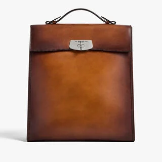 E'Mio Backpack In Leather, CACAO INTENSO, hi-res