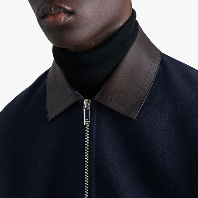 Double Face Blouson With Patinated Collar, COLD NIGHT BLUE / ANTHRACITE, hi-res