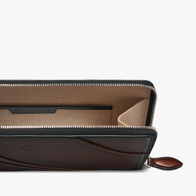 Pochette Nino GM En Cuir Drapé Scritto, CACAO INTENSO, hi-res 7