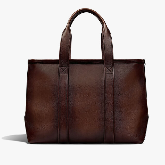 Oversize Tote Leather Tote Bag, SOFT BROWN, hi-res 3