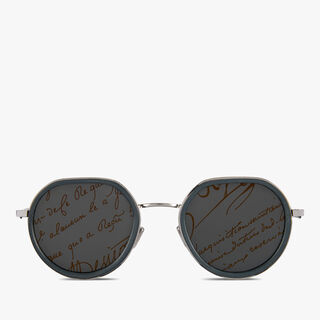 Centaury Metal and Leather Sunglasses, GREY+BRONZE, hi-res
