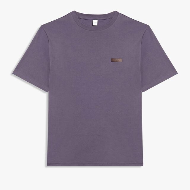 T-shirt avec Détail en Cuir, SMOCKY LILAC, hi-res 1