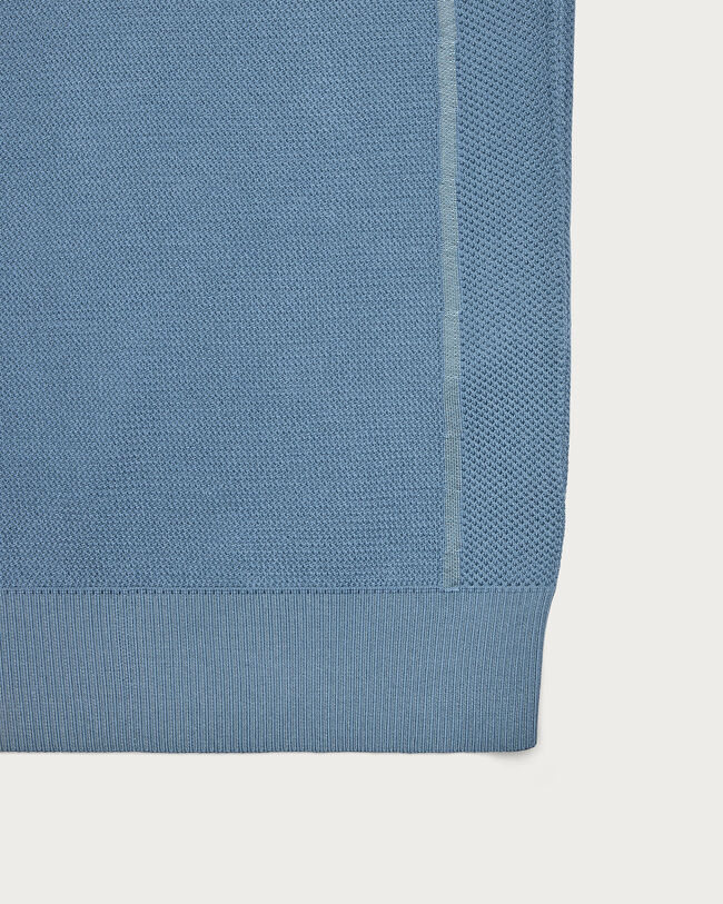 Shadow Half-Zip with Leather Details, Dark Woad, hi-res