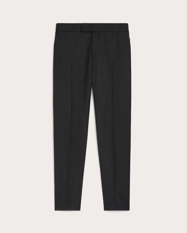Pantalon Alessio avec Tirette de zip en Cuir, Black & Night Blue, hi-res