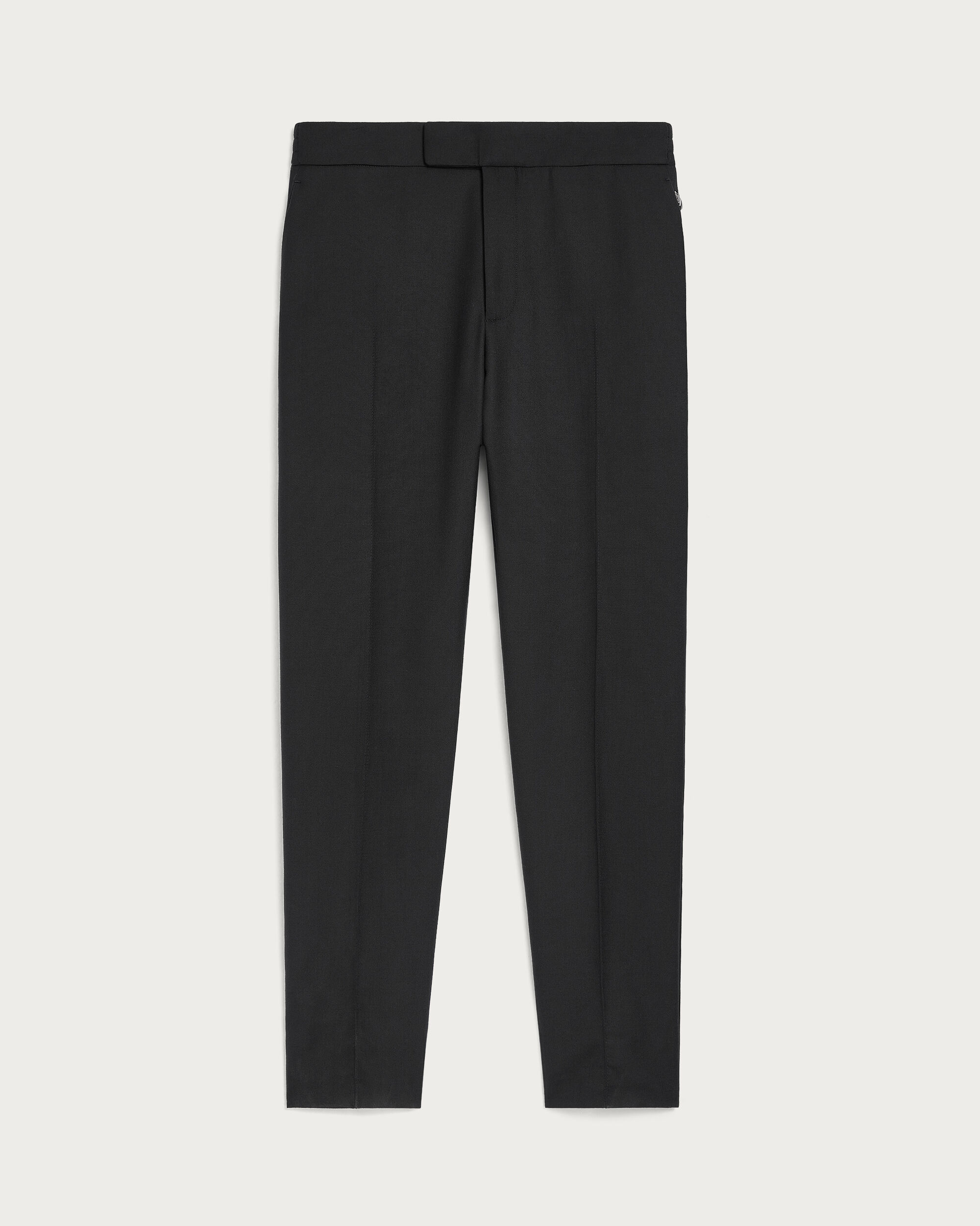 Alessio Trousers with Leather Zip-puller, Black & Night Blue, hi-res