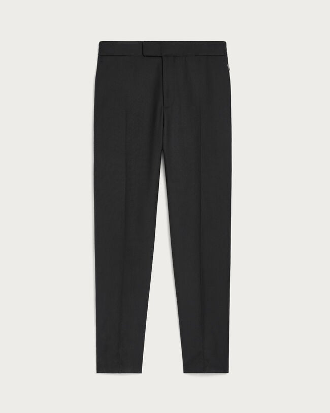 Alessio Trousers with Leather Zip-puller, Black & Night Blue, hi-res