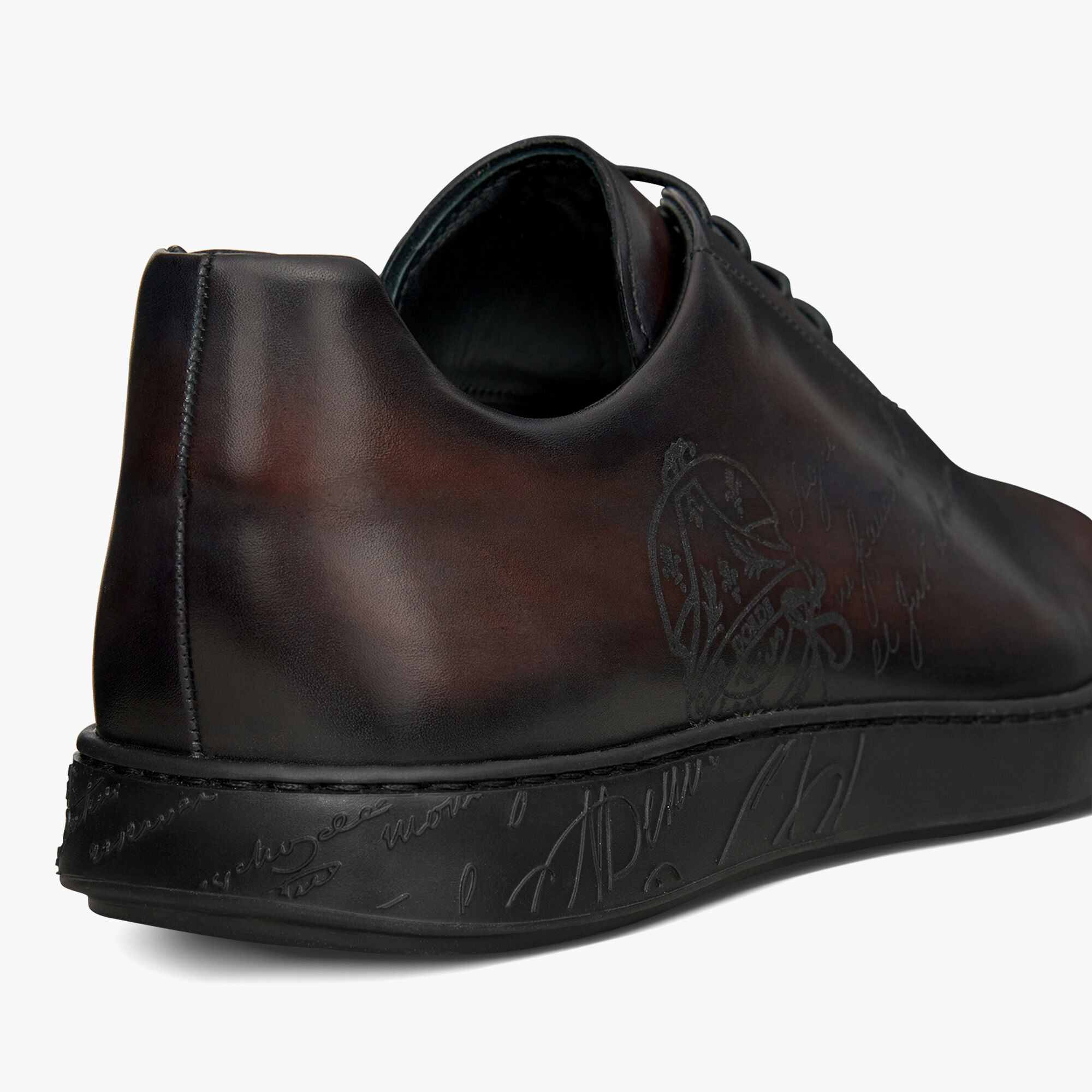 Metropolitan Scritto Leather Oxford, CHARCOAL BROWN, hi-res 5