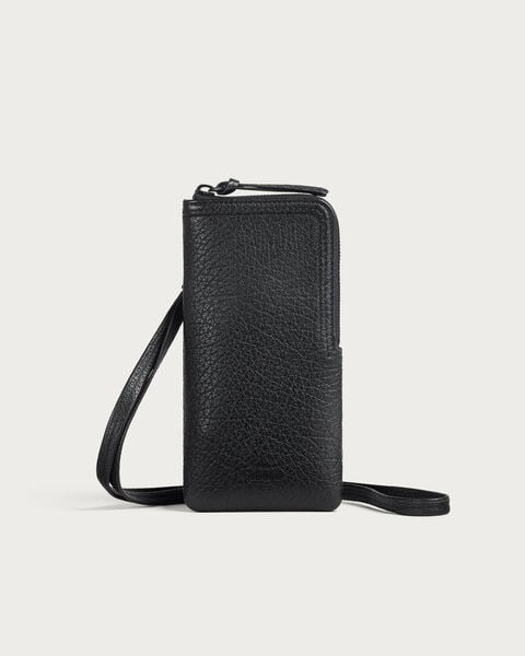 Neck Zipped Pouch, Deep Black, hi-res