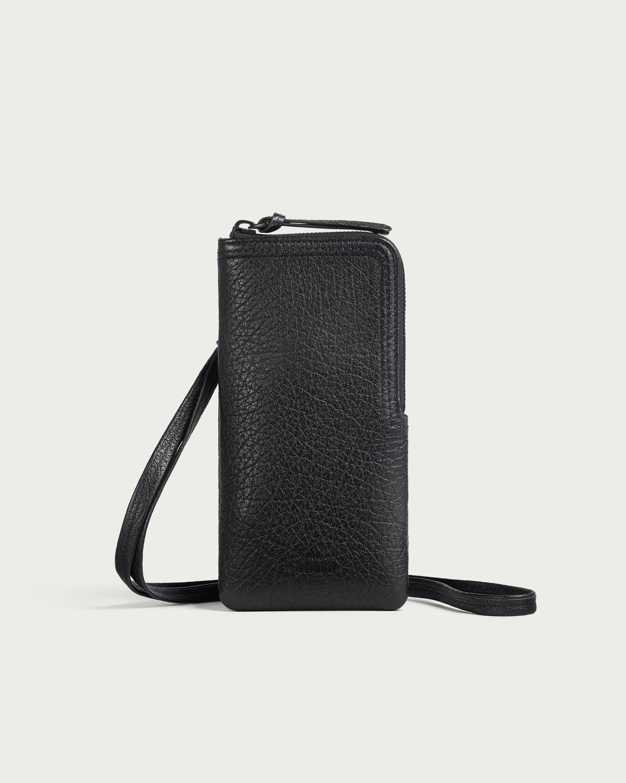 Neck Zipped Pouch, Deep Black, hi-res