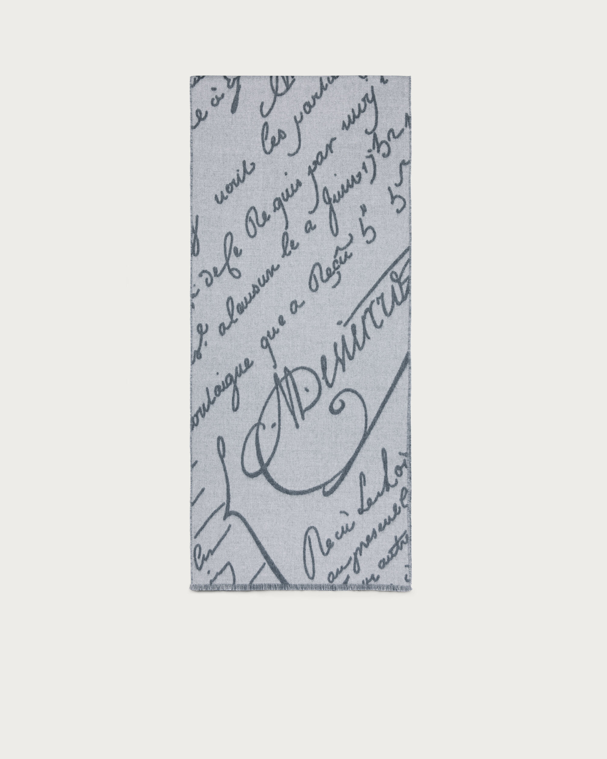 Scritto Pattern Scarf, Light Grey, hi-res