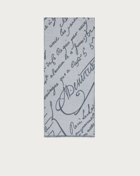 Scritto Pattern Scarf, Light Grey, hi-res