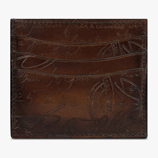 Bambou 6CC Scritto Leather Card Holder, CACAO INTENSO, hi-res