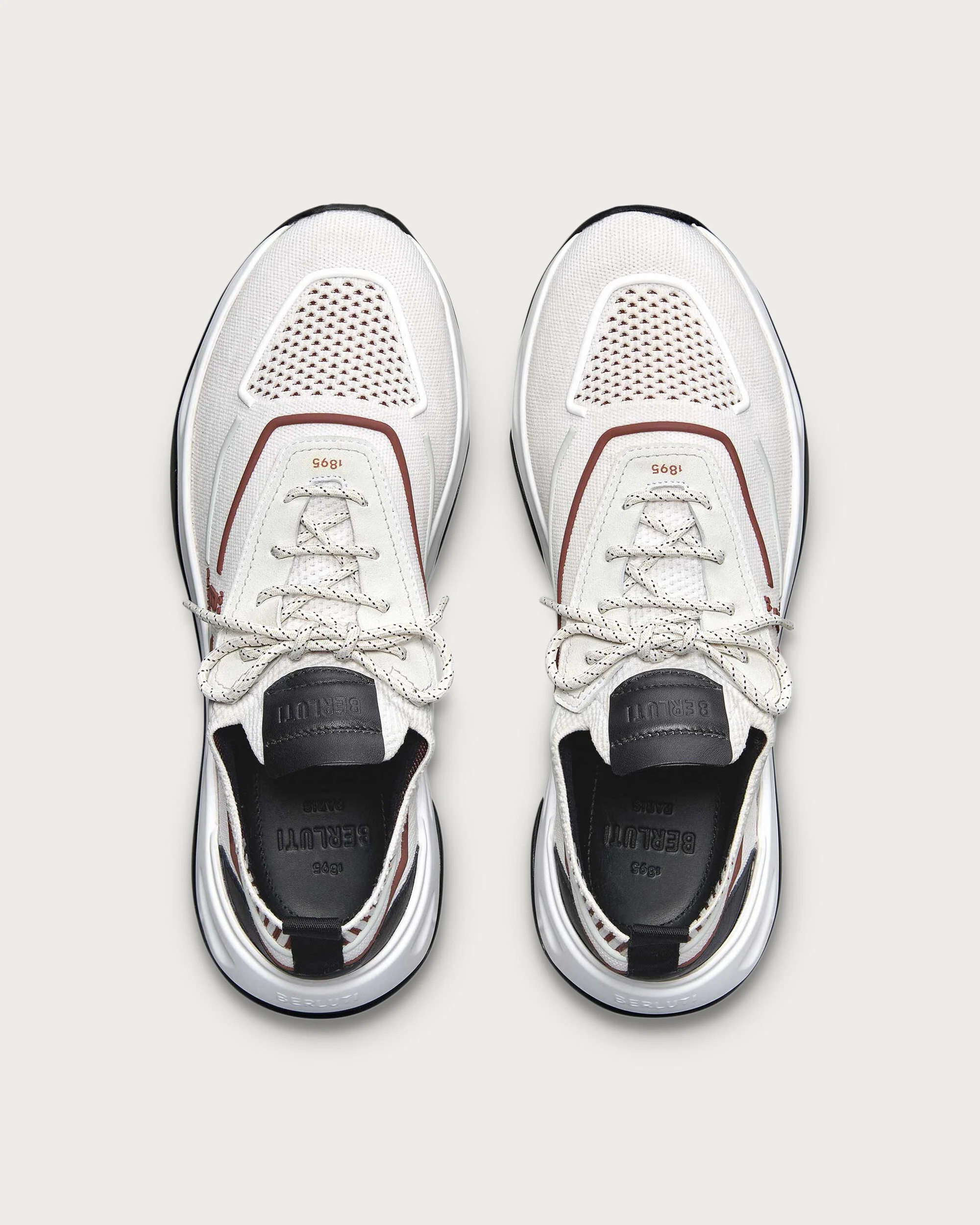 쉐도우 니트 & 레더 스니커즈, Light Grey & Rust, hi-res