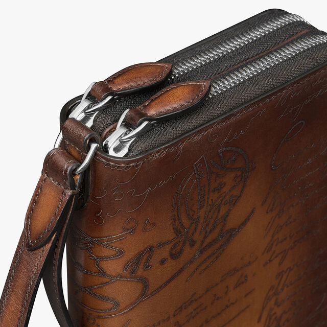Tali Scritto Leather Long Zipped Wallet, CACAO INTENSO, hi-res 5