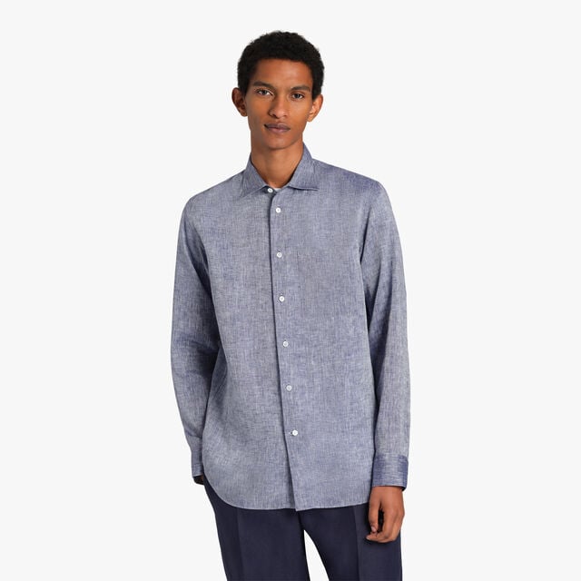 Chemise Droite En Lin, BLUE SEA LINEN, hi-res 2