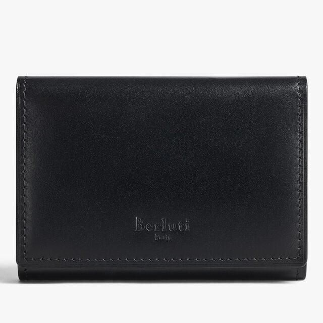 Imbuia Card Holder In Leather, BLACK, hi-res 1