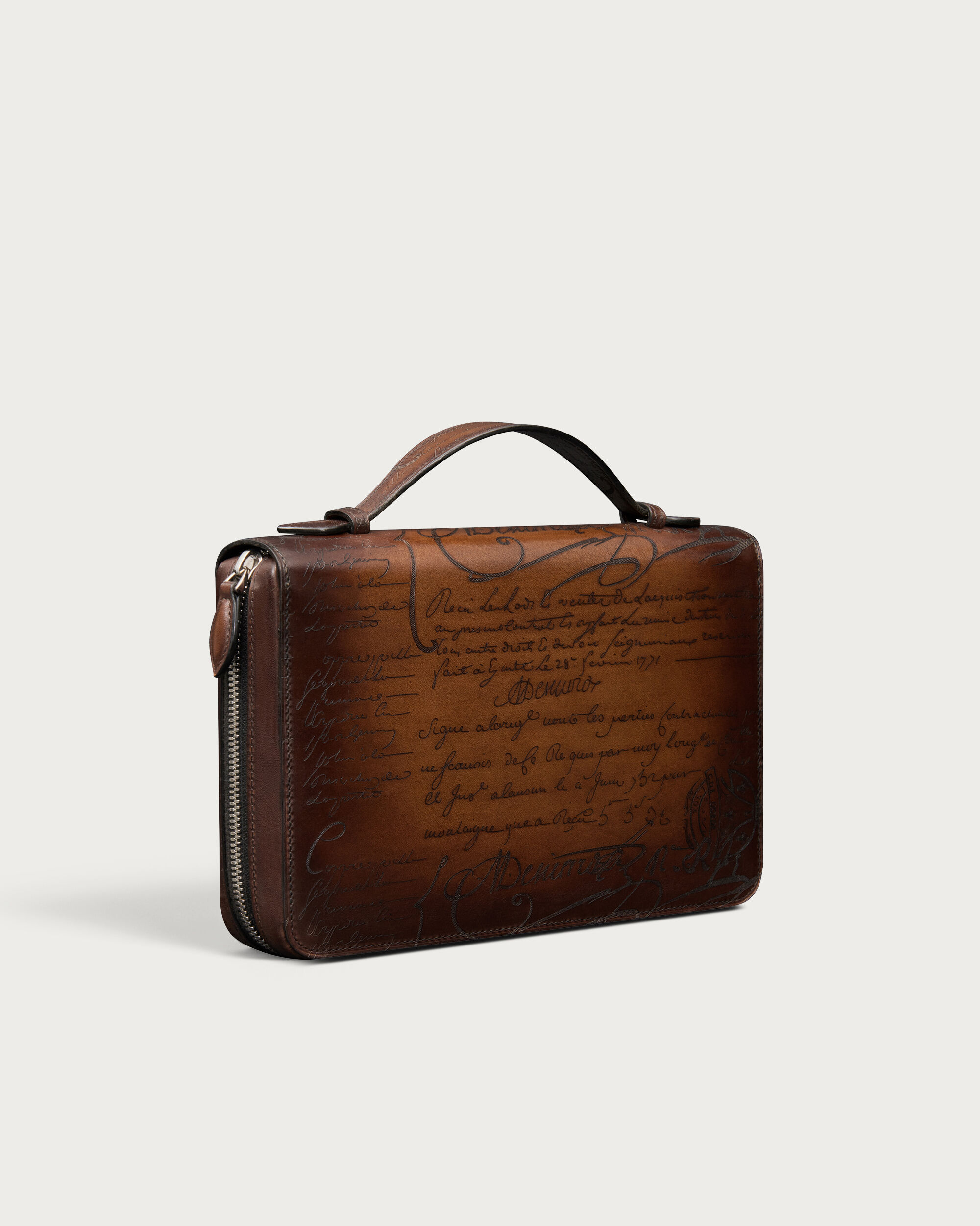 Itauba Wide Zipped Pouch, Cacao Intenso, hi-res