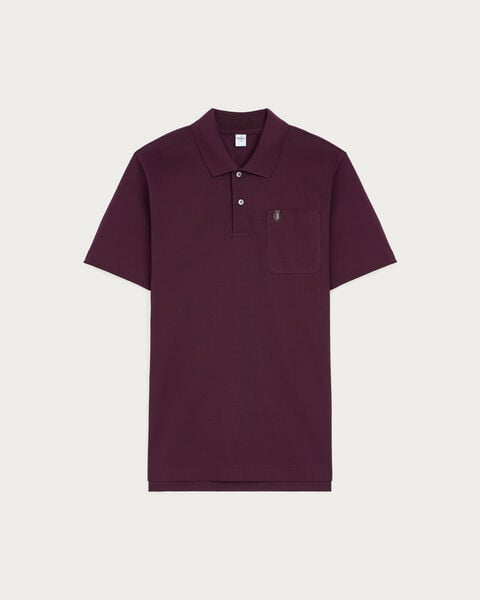 Leather Detail Polo, Purple Grape, hi-res