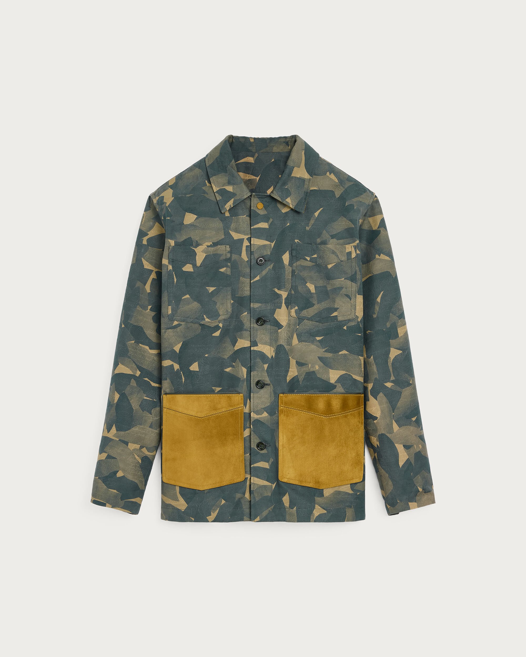 Camouflage Military Overshirt with Suede Details, Green Camo Shoes, hi-res