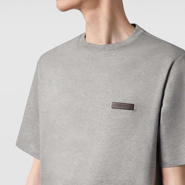 Leather Tab T-shirt, GRIS CHINE, hi-res 3