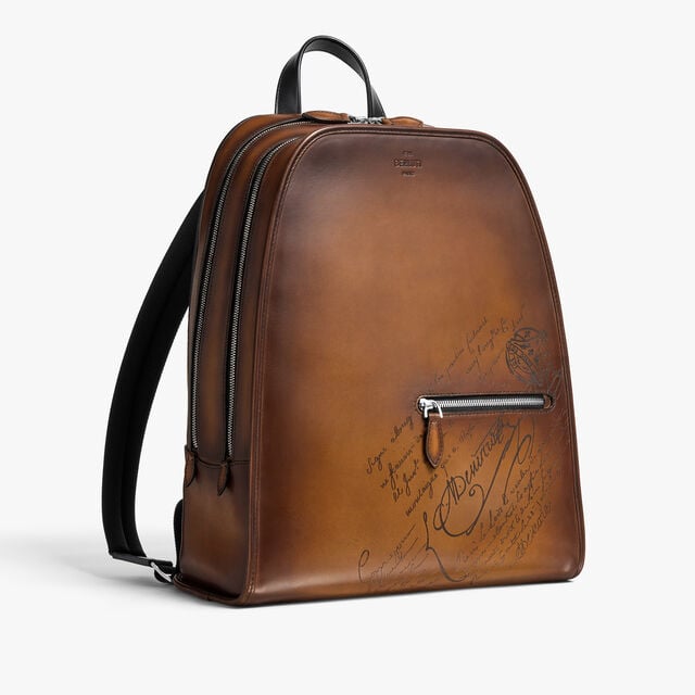 Sac A Dos Working Day En Cuir Scritto, CACAO INTENSO, hi-res 5