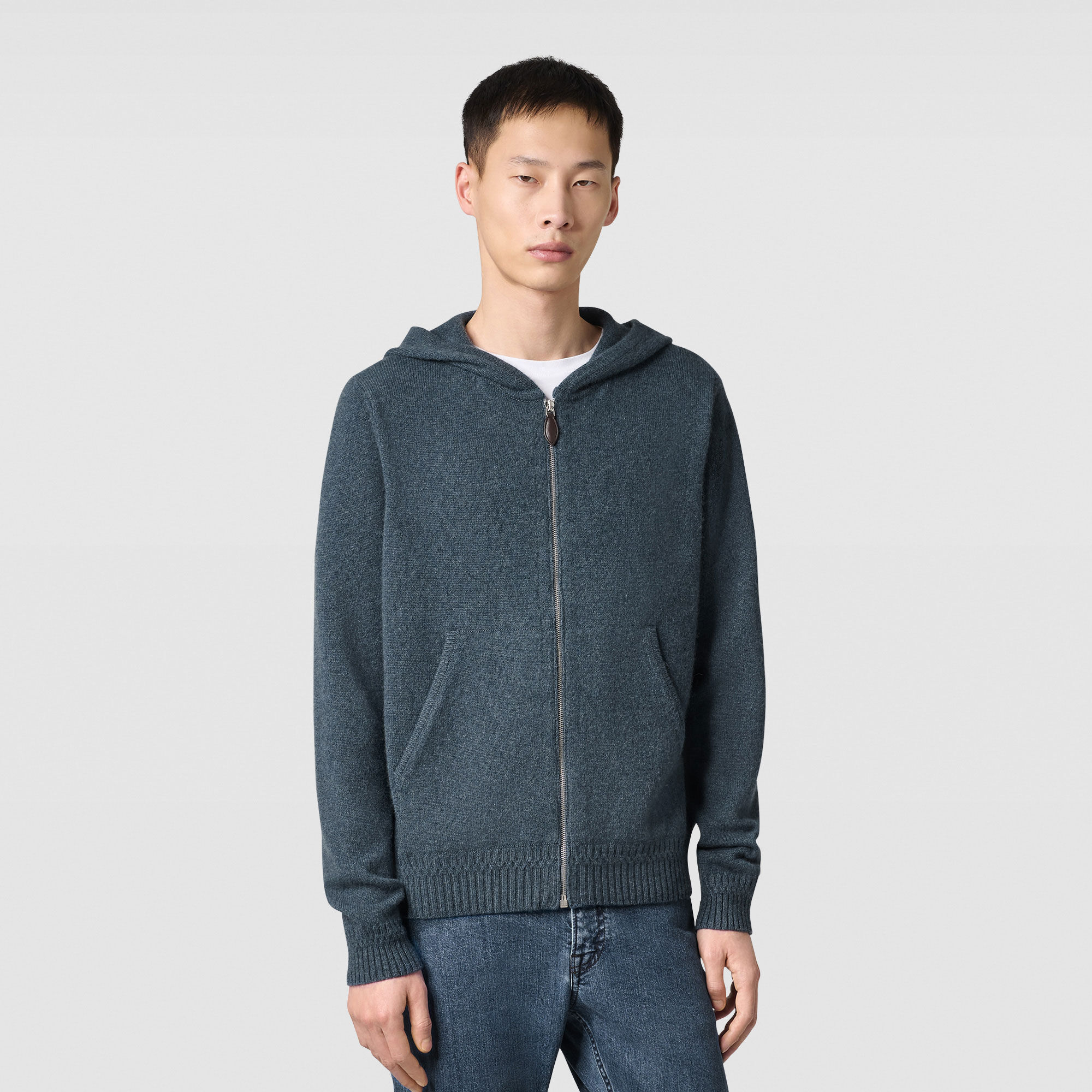 Classic Cashmere Zip up Hoodie Berluti GB