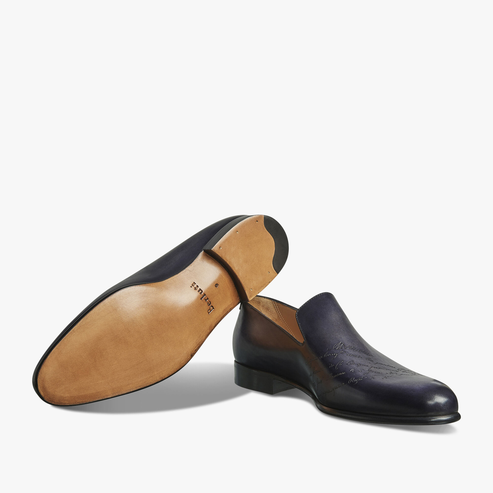 Cursive Galet Scritto Leather Loafer, NERO GRIGIO, hi-res 4