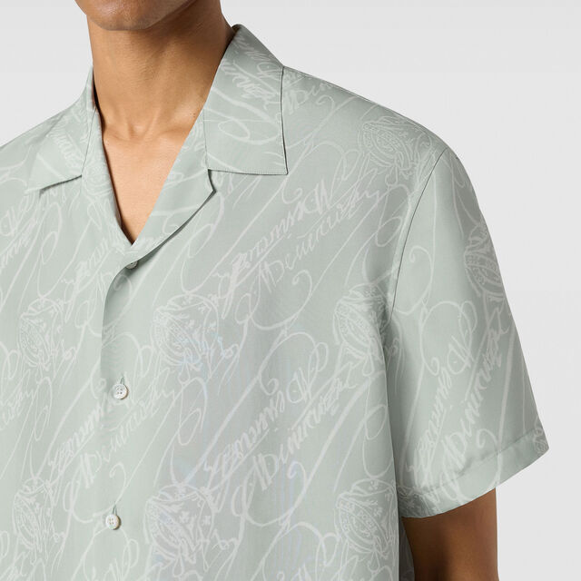 Marbeuf Scritto Short Sleeved Shirt, CELADON SCRITTO, hi-res 4