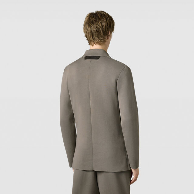 Double Face Scritto Knitted Jacket, PEBBLES GREY, hi-res 4