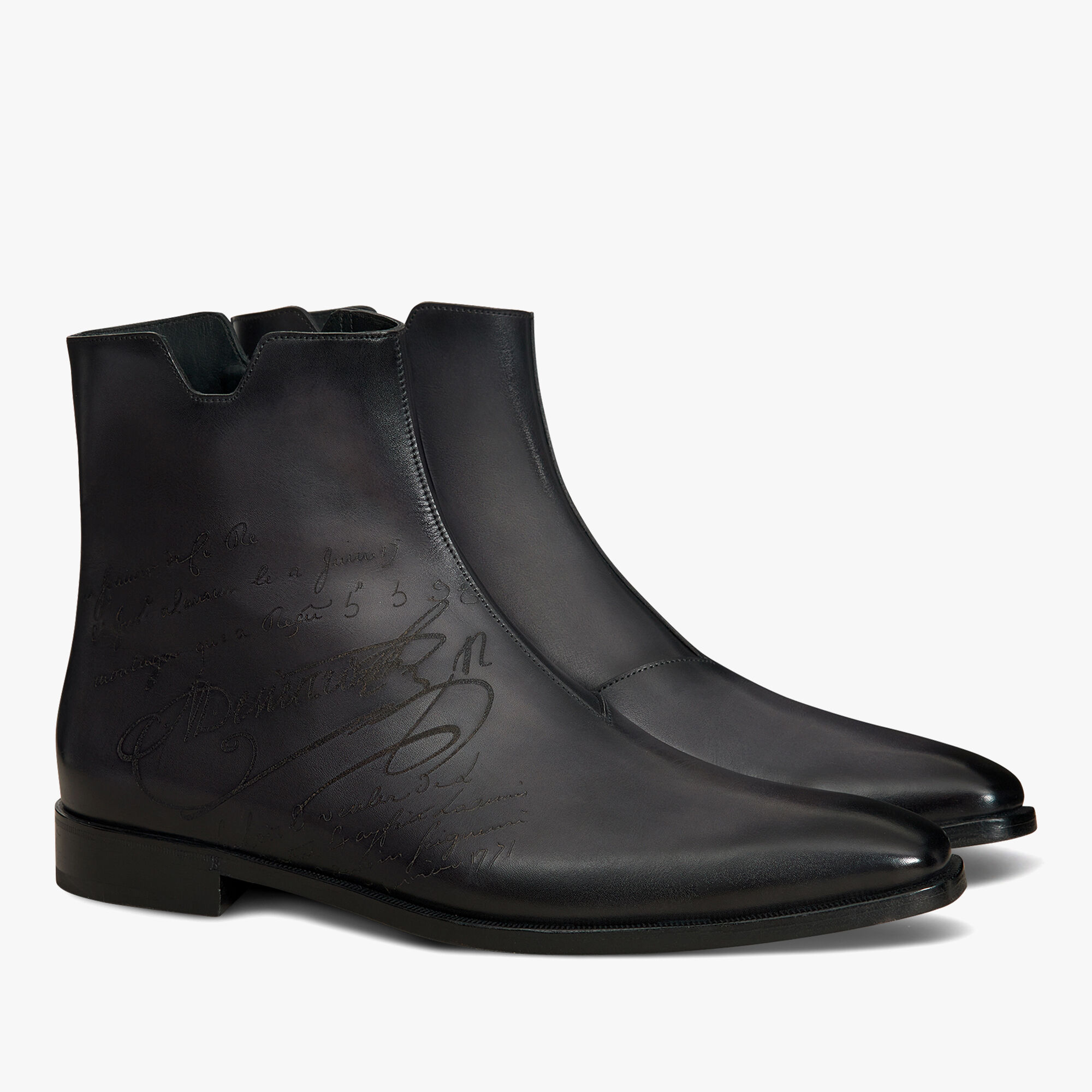 Demesure Scritto Leather Boot, NERO GRIGIO, hi-res 2