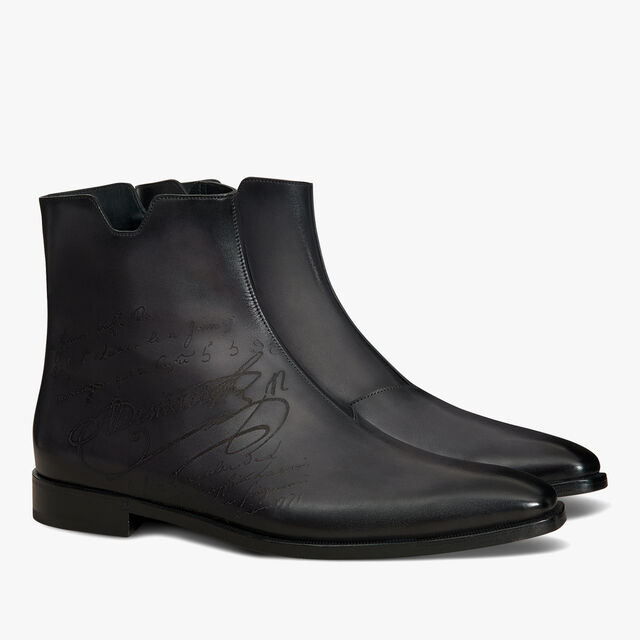 Demesure Scritto Leather Boot, NERO GRIGIO, hi-res 2