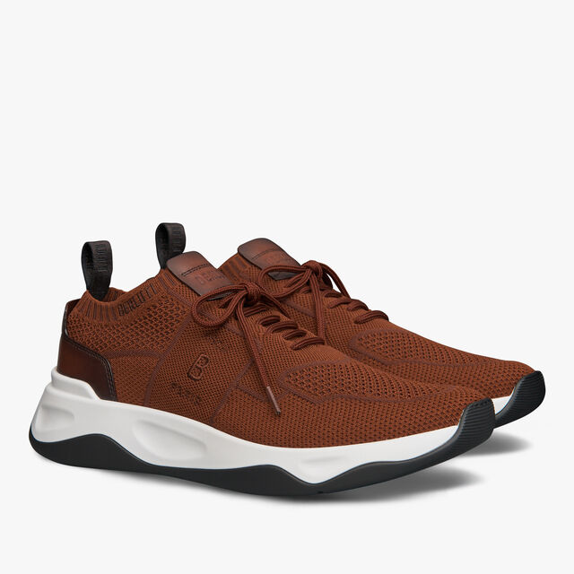 Shadow Knit And Leather Sneaker, TOFFEE, hi-res 2